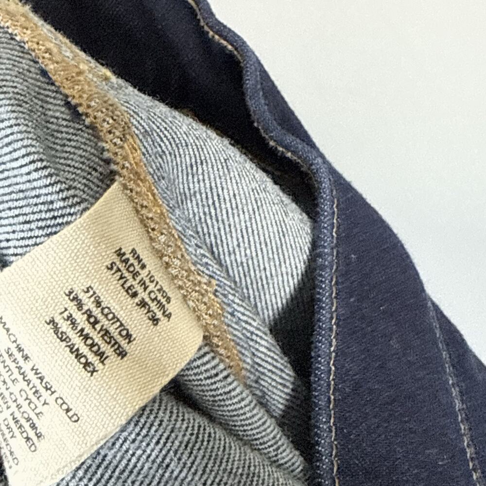 Soft Surroundings Jeans M Petite Blue Dark Wash Pull-On Straight Leg New - Picture 5 of 5